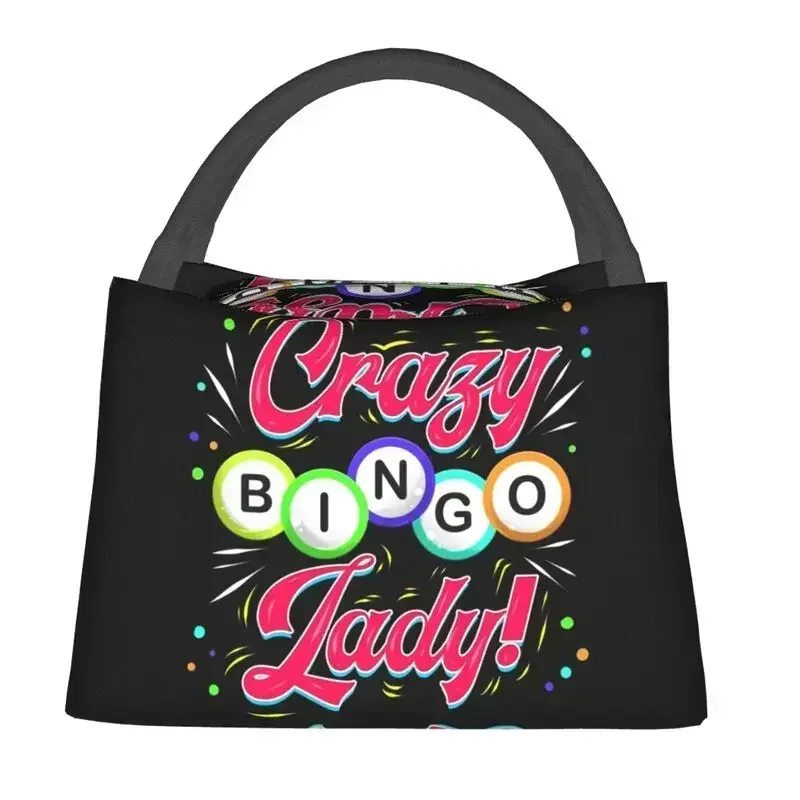 Lucky Game Crazy Bingo Lady Gambling Player Lunch Bags Women Cooler Warm Insulated Lunch Box for Office Travel