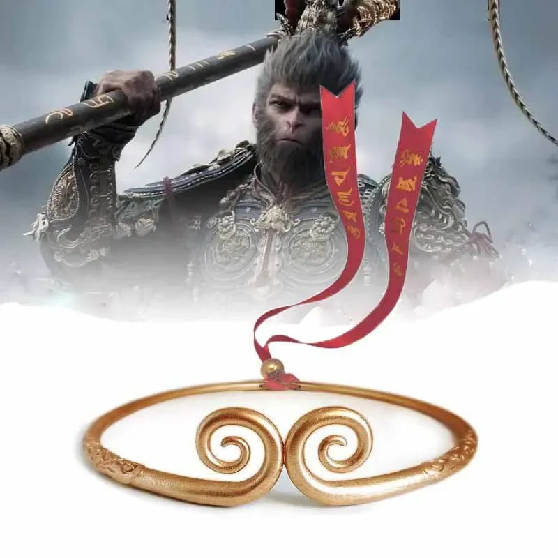 

Black Myth Wukong Game Peripheral 30cm Qi Tian Da Sheng Cosplay Headwear Ru Yi Gold Hoop Stick All Metal Craft Ornament Model