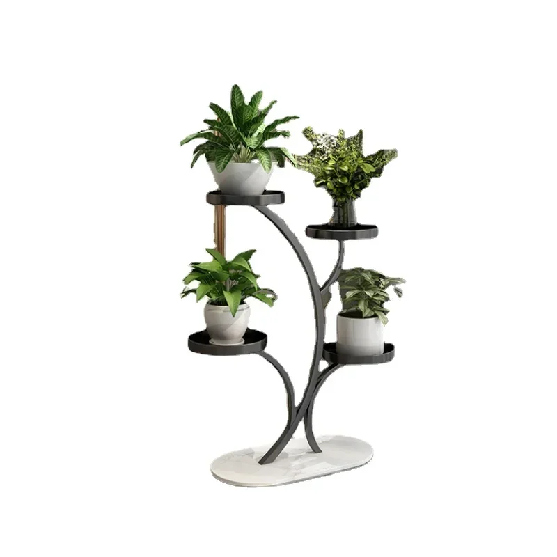 High Tray Multi-Layer Light Luxury Plant Stand - Living Room Flower Rack Stable and Durable for Indoor Gardening Enhances Decor