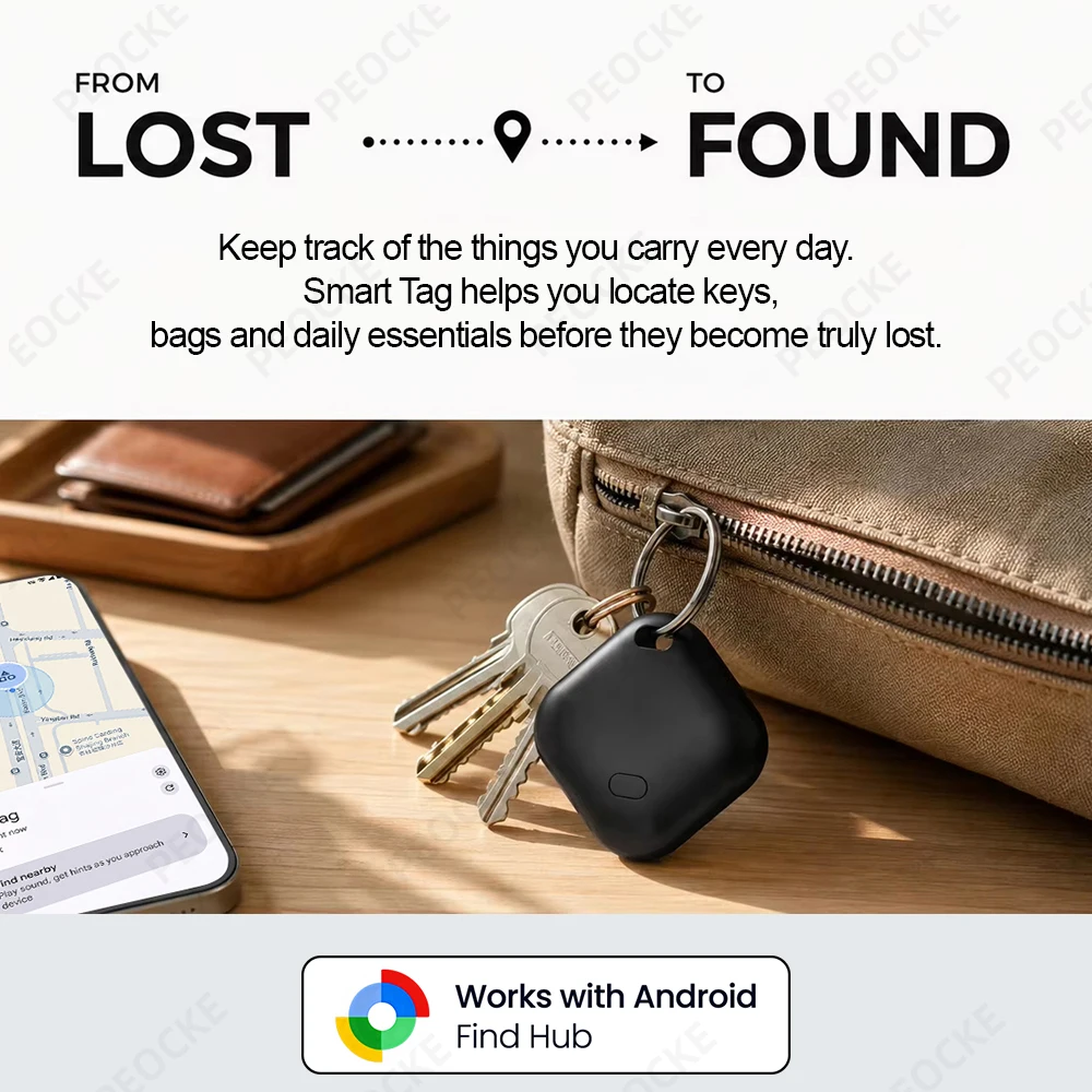 Android Smart Location Tag Anti-Lost Bluetooth Locator GPS Tracker Alternative to AirTag Item Finder Works with Google Find Hub - view 4