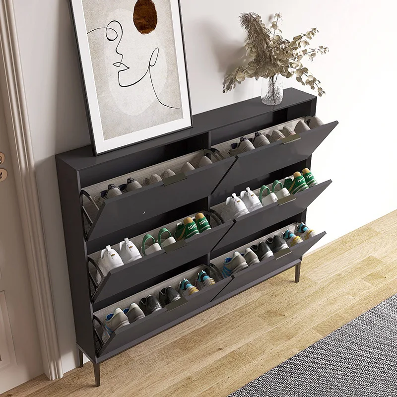 

Italian minimalist ultra-thin shoe cabinet, large-capacity entrance and space-saving small apartment storage