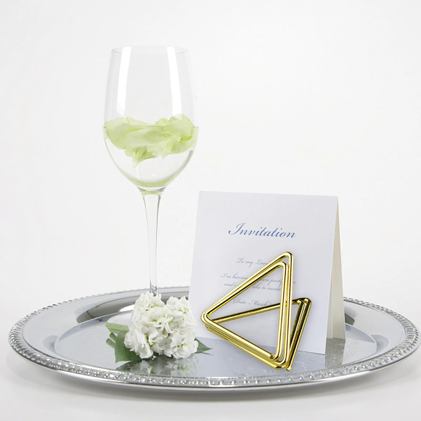 Tischkartenhalter, 24er-Pack, einzigartige Tischnummernständer aus Metallic-Gold für Tischkarten