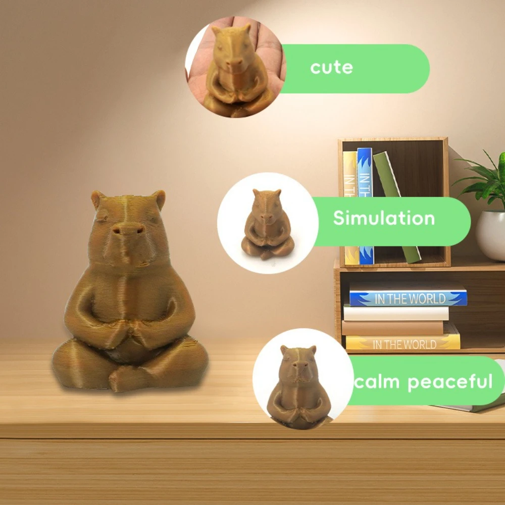 

2 6pcs Office Stress-relieving Decorative Items Meditation Capybara Creative Home Desktop Decor Cute Small Capybara Figurines