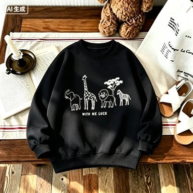 Neue Herbst- und Winter-Kinder-Sportbekleidung, Pullover mit Cartoon-Print, Baumwolle, Freizeitkleidung für Jungen – Detail 3