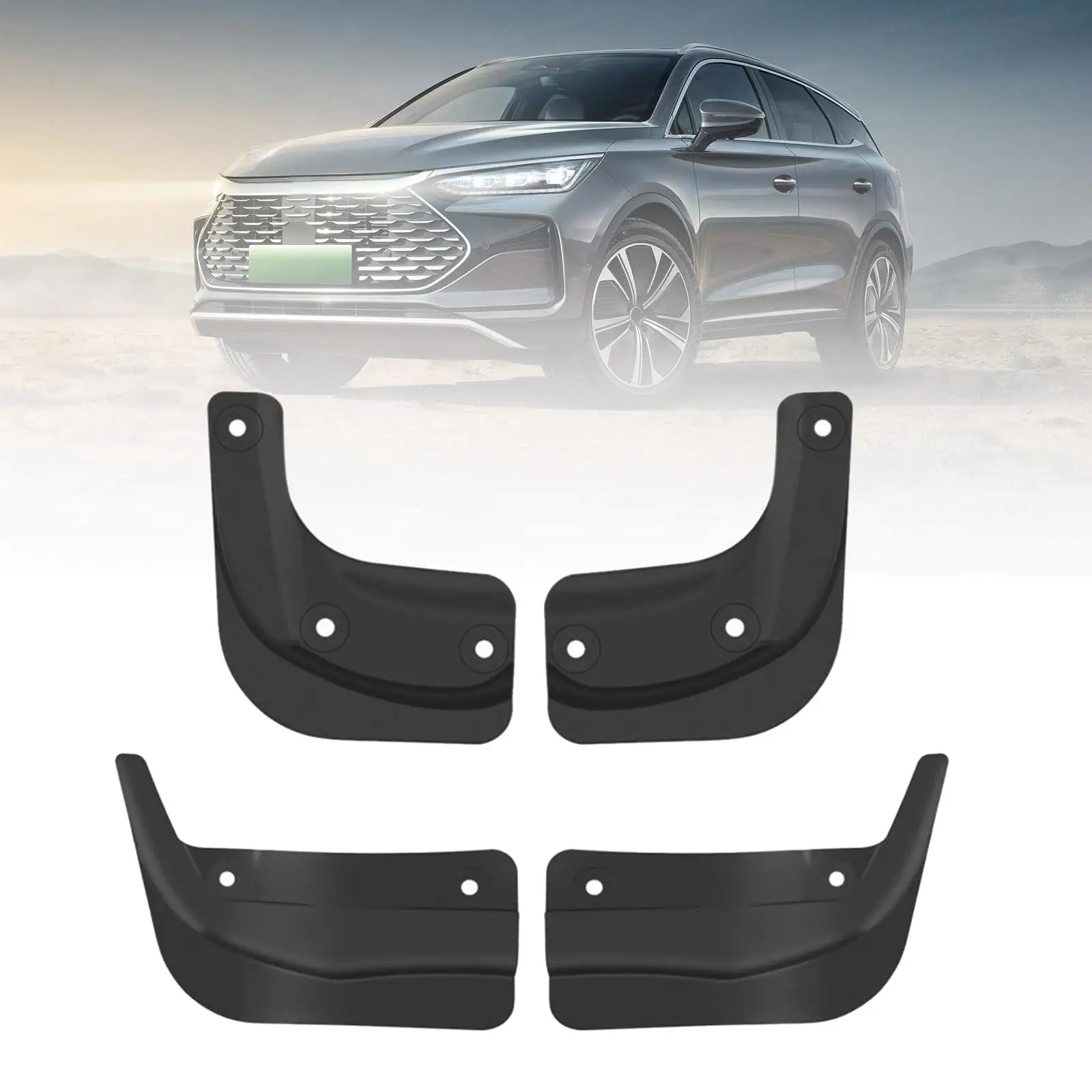 4 Pieces Car Mud Flaps Premium No Need Drilling Holes Replace Front and Rear Wheel Durable Mudflaps for Model 3+ 2024