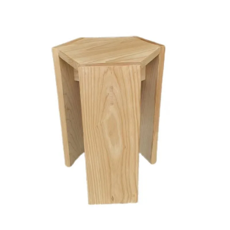 Stackable Solid Oak Wood Stool Square Design Multi-Purpose Dining Vanity Entryway Bench for Home Living Room