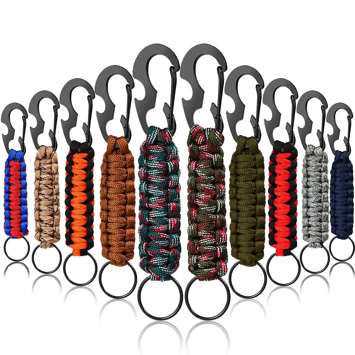 

100Pcs Paracord Survival Keychain Military Lanyard Tactical Rope Bottle Opener Survival Cord Tools for Outdoor Camping Hiking