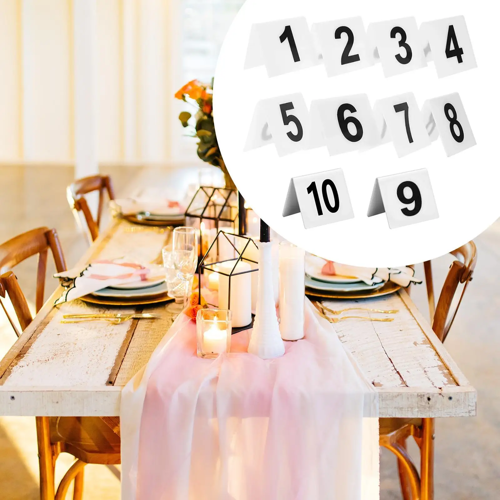 Modern Minimalist Acrylic Table Numbers Double Sided Durable Card Signs for Event Banquet Wedding Reception