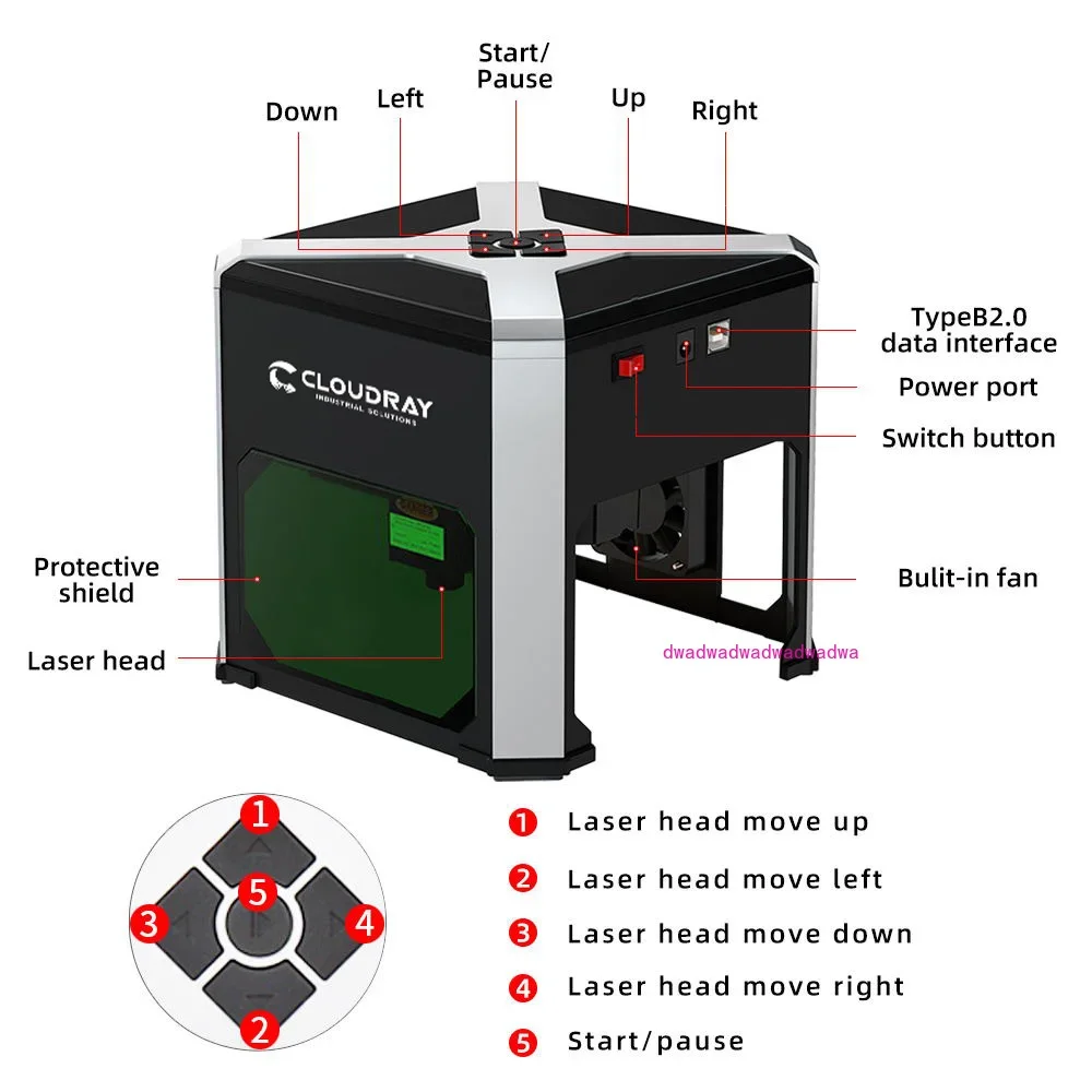 Cloudray-レーザー彫刻機,wainlux k6マークプリンター,カッター,木工機械,プラスチック,3000mw,bluetooth,mini