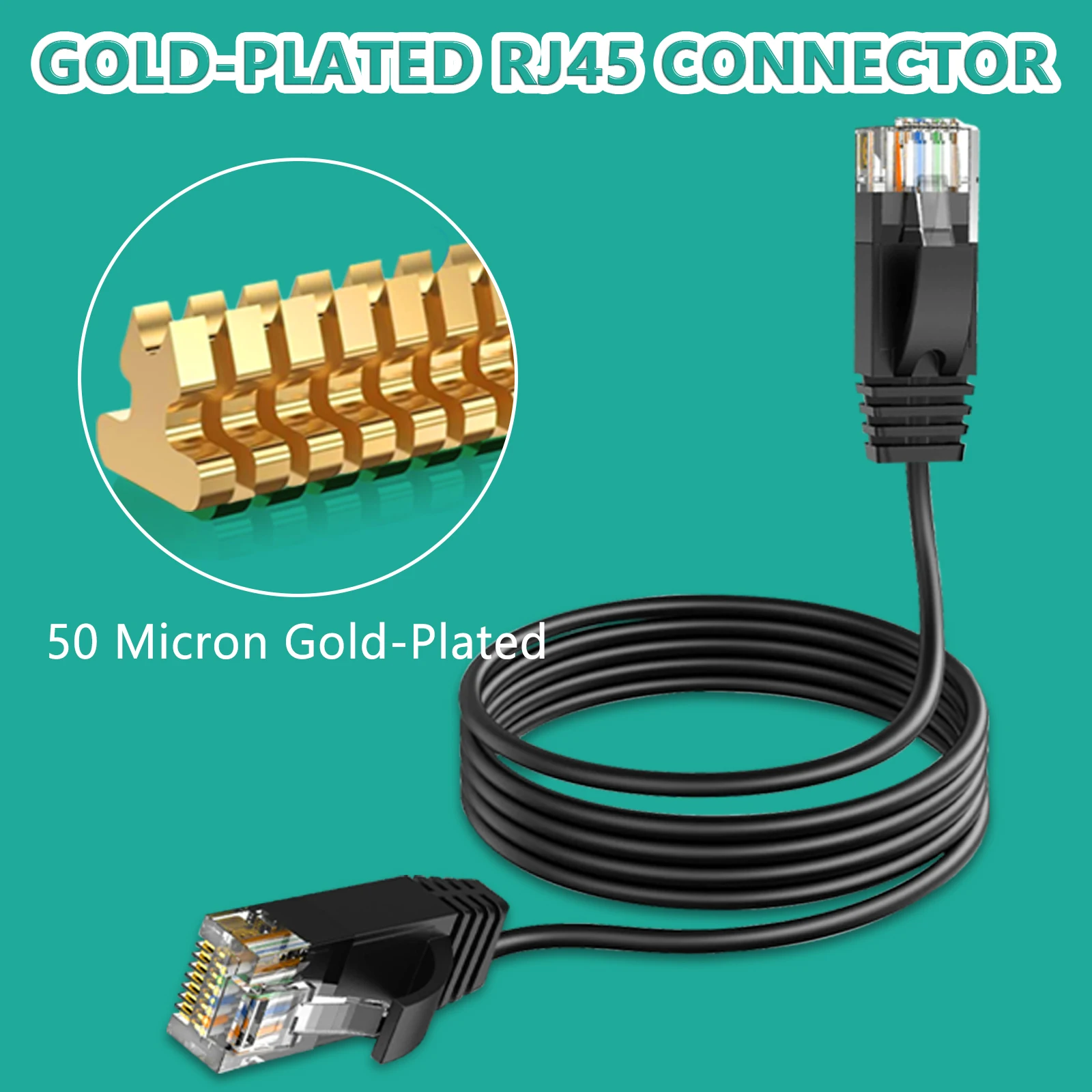 كابل إيثرنت CAT6a ugreen 10Gbps/600MHz كابل شبكة RJ45 محمي للألعاب/الكمبيوتر/PS5/Xbox/CCTV 100% نحاس نقي #4