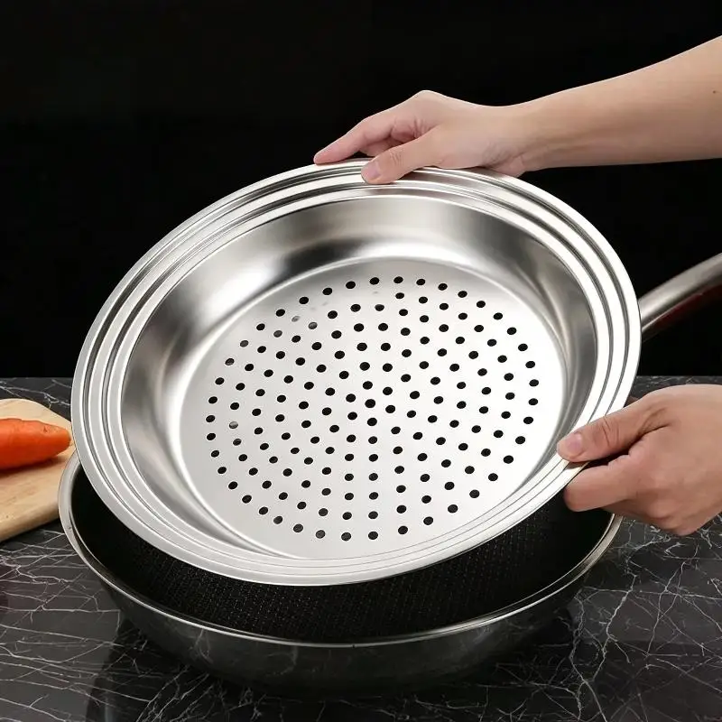 One Steam Tray Can Accommodate 30-32-34 Inch Woks Multifunctional Steam Tray Steam Grid Universal