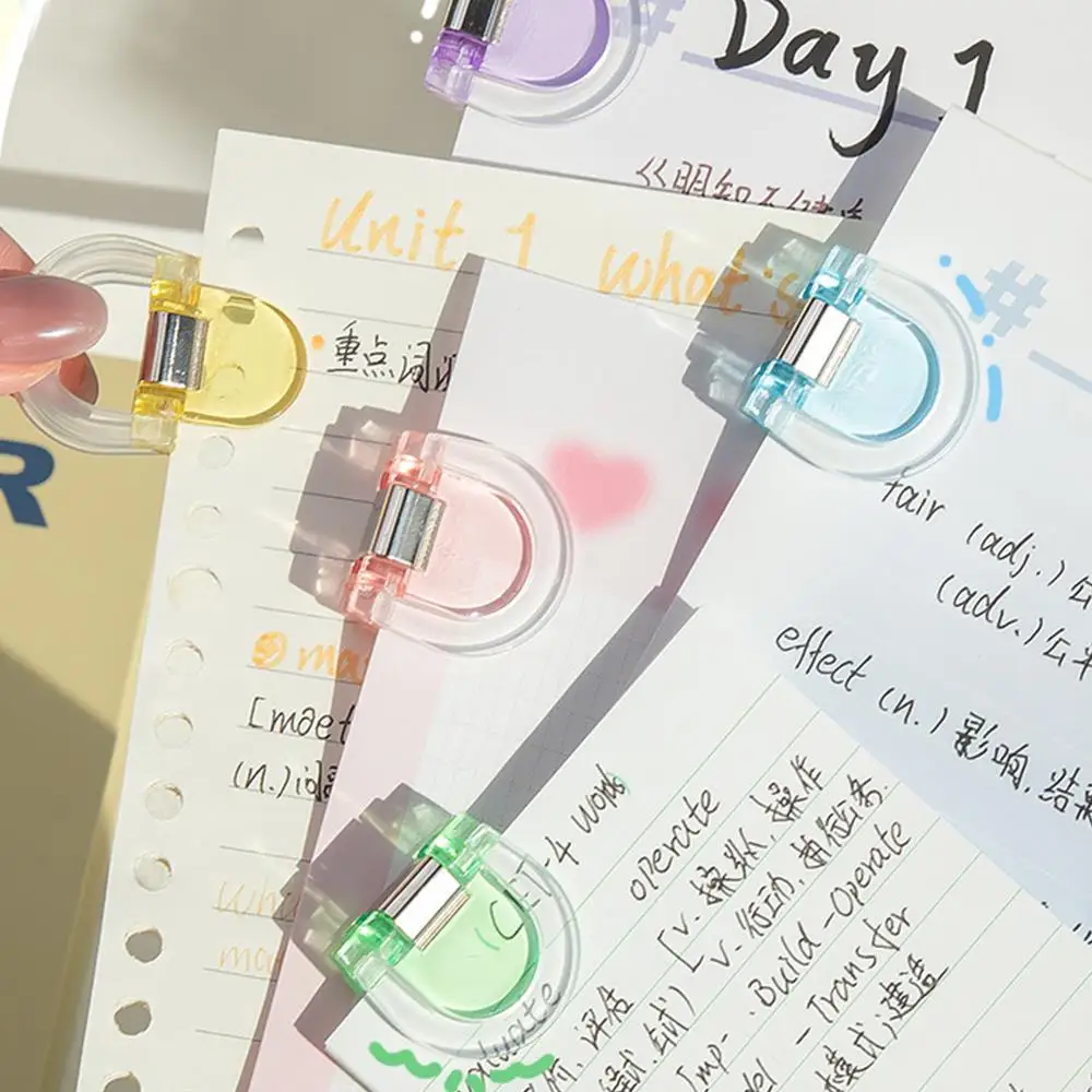 4pcs Multifunctional Page Holder Clip Multicolor Paper Clips Set Mini Transparent for Memo File Index Magazine Household