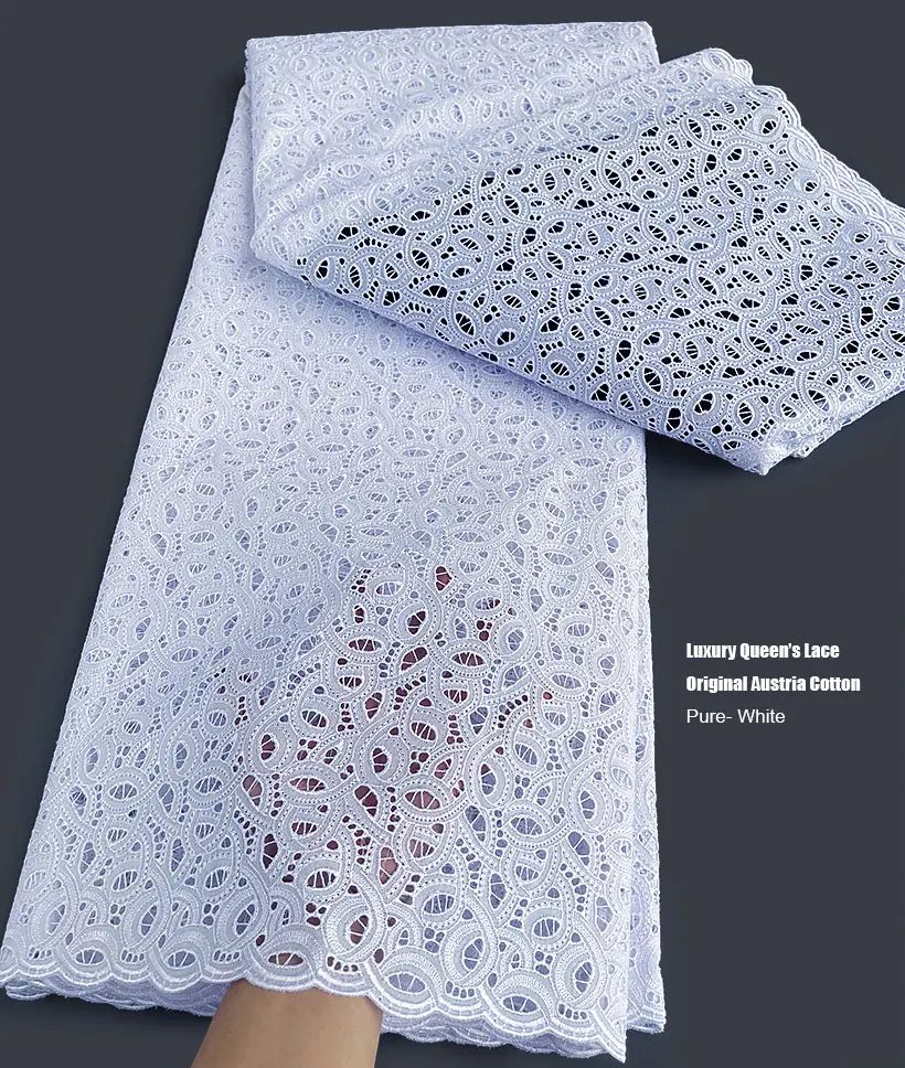 

4 Yard Premier Austria Cotton Lace Original Swiss Voile Lace Best African Embroidered Inspired Fabric Men Women Celebrants Cloth