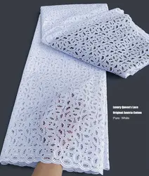 Luxury Queen Lace Original Austria Cotton African Polished Fabric Inspired Garment Korea Made for Occasions Celebrants 5 Yards