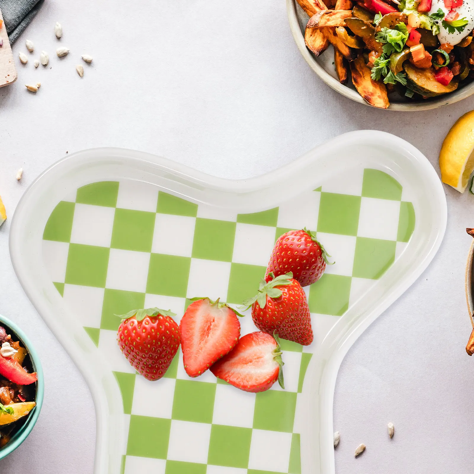 

Premium High-Grade Ceramic Food Plate Smooth Edge Dessert Serving Dish for Birthday Wedding Party Buffet Cupcake Snack Display