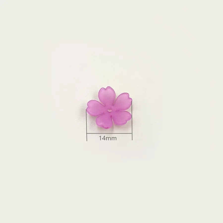 Cuentas acrílicas esmeriladas con forma de flor de cinco pétalos, abalorios espaciadores sueltos para fabricación de joyas, pulseras DIY, accesorios