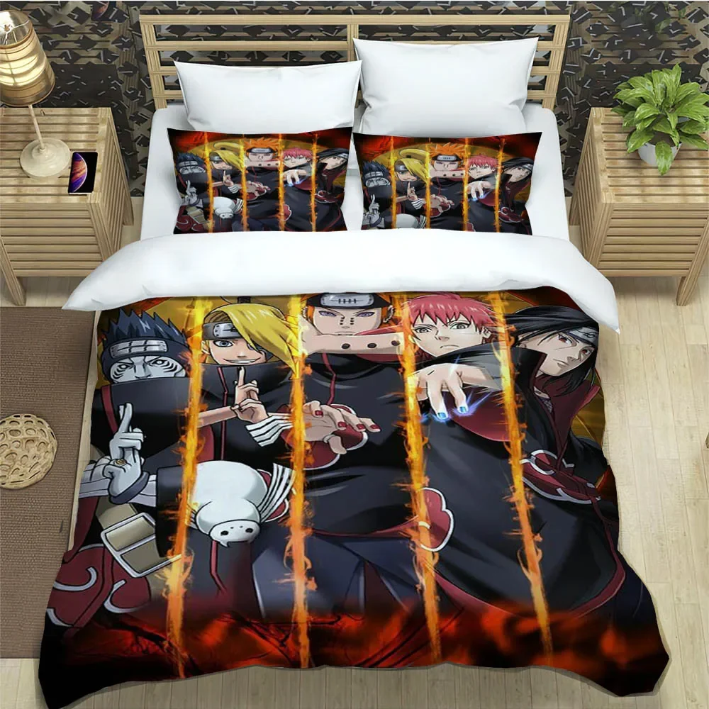 MINISO Cartoon N-Naruto Bedding Sets exquisite bed supplies set duvet cover bed comforter set bedding set luxury Birthday Gift