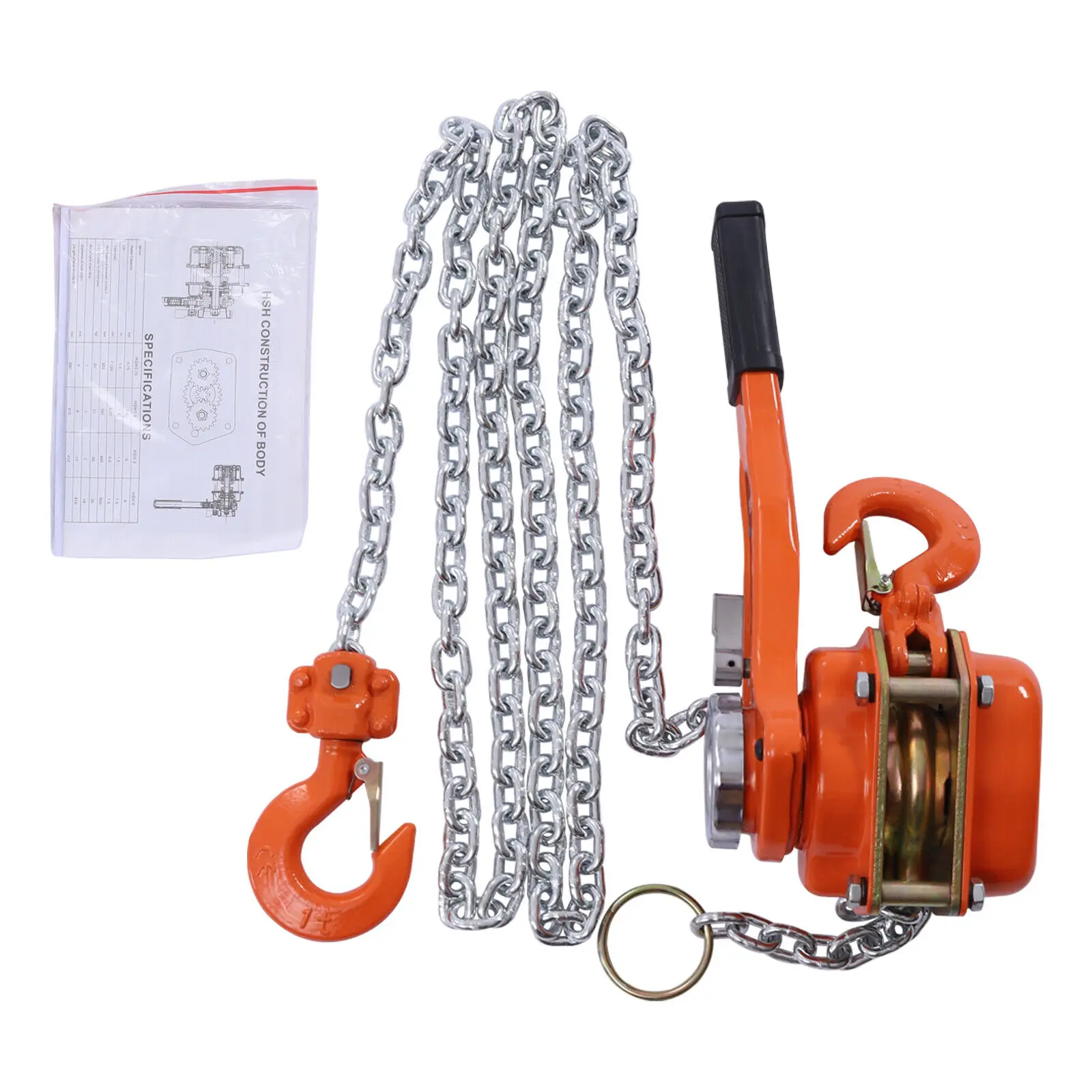 1650LBS 3/4 Ton 10ft Lever Block Chain Hoist Ratchet Type Come Along Puller !