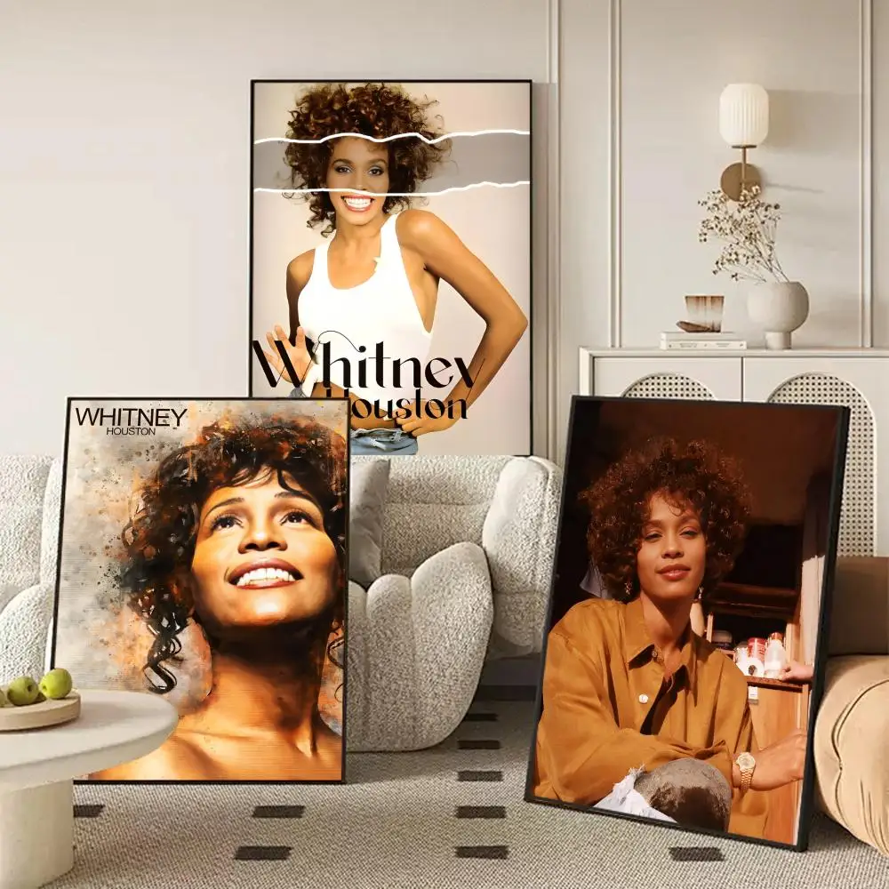 ملصقات ملصق W-Whitney هيوستن عالية الدقة مقاومة للماء لوحة فنية جدارية لغرفة النوم وغرفة المعيشة ديكور المنزل هدية تزيين #3