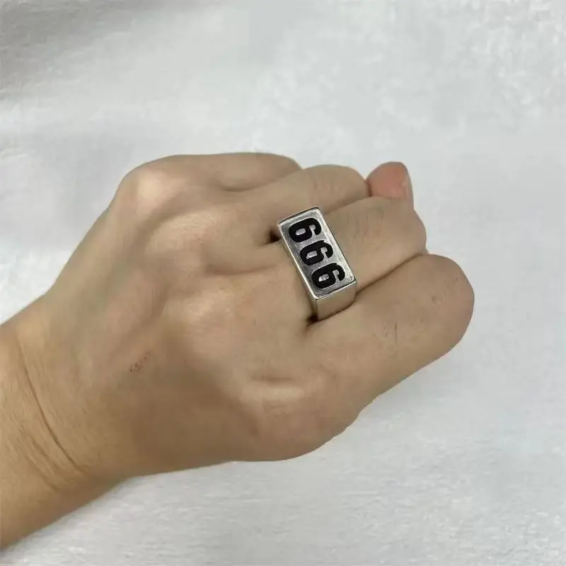 Fran mesmo estilo 666 anel mulher retro prata cor anéis feminino katekyo hitman reborn anime acessórios cosplay jóias bonito presente