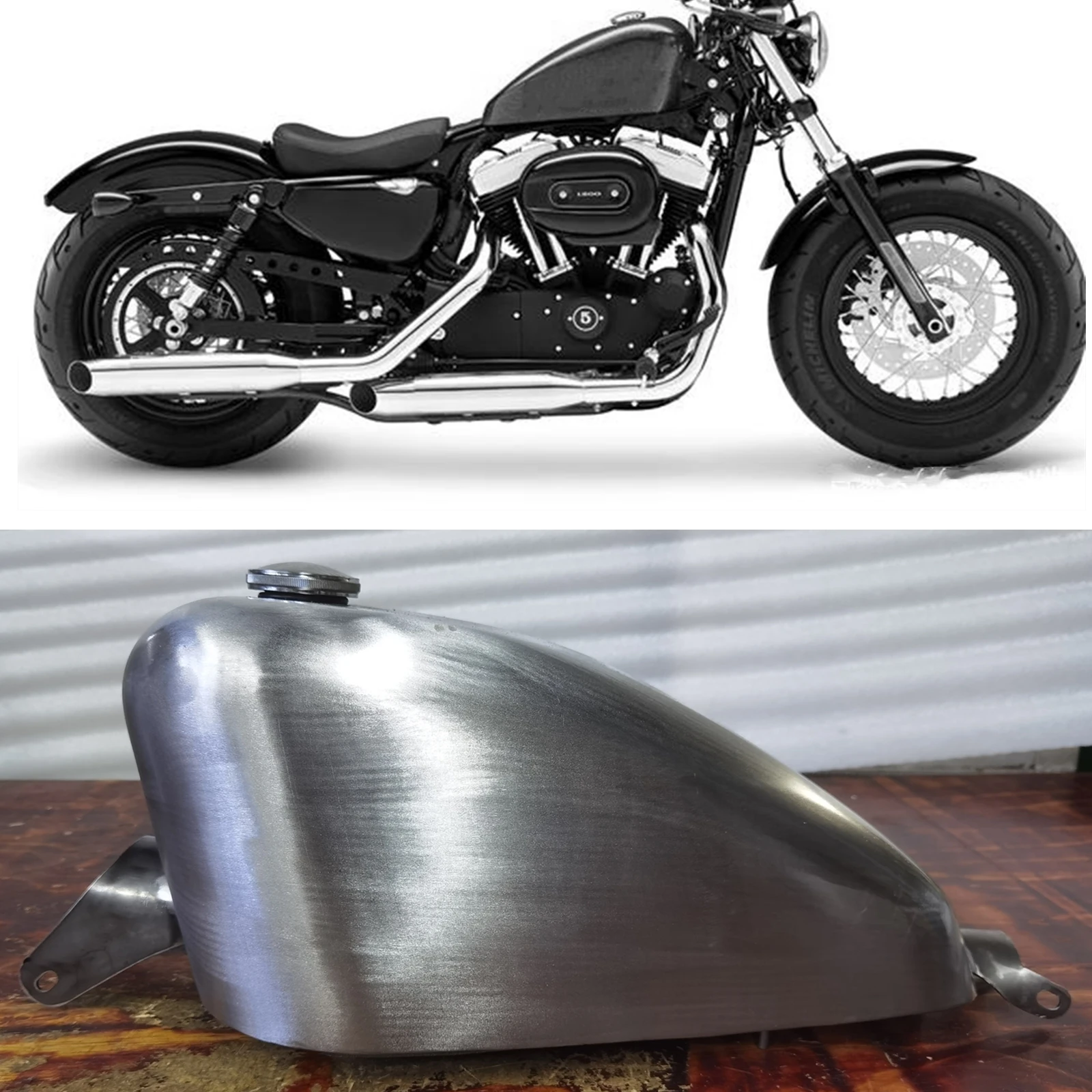 For Harley Sportster XL Models 2007-2022 13L Petrol Gas Fuel Tank Modified Motorcycle Motorbike Retro Oil Can With Cap