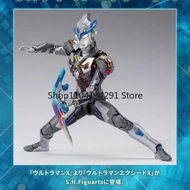 Bandai Original SHF S.H.Figuarts Ultraman X Exceed Transcendental Type Anime Action Figures Toys for Boys Girls Kids Gift