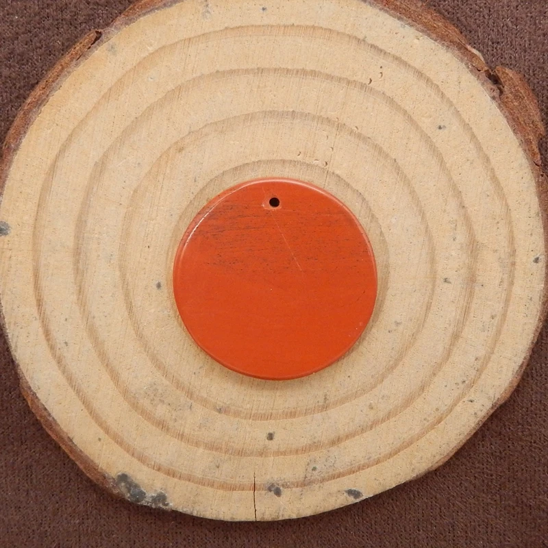 

Яркий оранжево-красный красный речная яшма, круглый диск, кулон, драгоценный камень, ювелирный компонент для аксессуаров «сделай сам», 23x3 мм-3,6 г