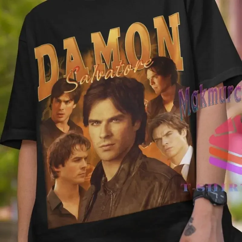 Рубашка в стиле ретро Damon Salvatore с винтажным принтом 90-х годов T S