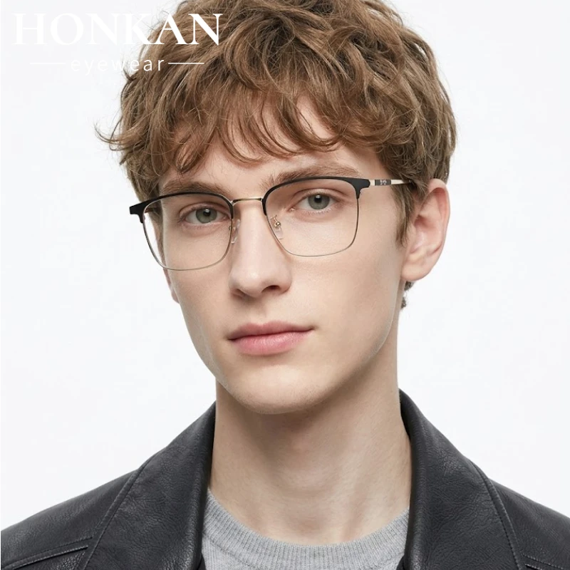 Ultralight Titanium Alloy Optical Glasses Men's Business Spectacle Square Frame Glasses Prescription Eyewear Male Eyeglasses