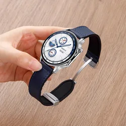22mm Magnetic Leather Strap for OnePlus Watch 2 Wristband Correa for OPPO Watch X 4 Pro Bracelet for Realme Watch 3 S Pro Bands
