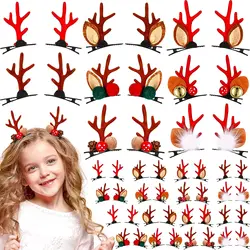 Christmas Hairpin Cartoon Santa Snowman Elk Antlers Side Bangs Barrettes Hair Bun Headdress For Women Girl Festival Hairclips