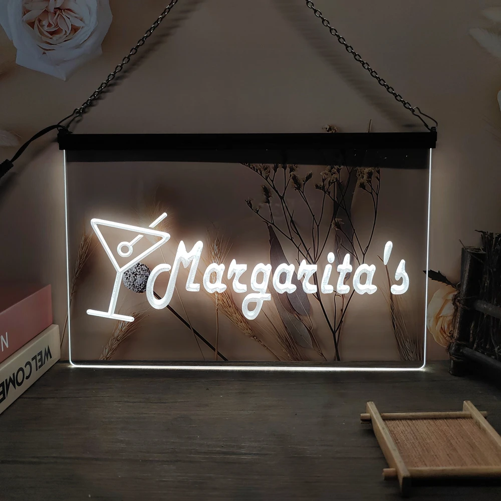 

Неоновая вывеска LED «Маргарита» - 3D-рельефная настенная роспись для дома, комнаты, спальни, офиса, декора фермерского дома