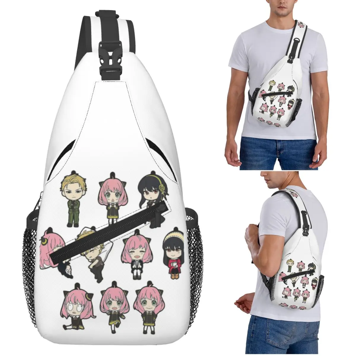 

Spy X Family - Anya - Yor - Loid Forger Chest Bag Men Sling Crossbody Backpack Chest Bag Traveling Hiking Daypack Shoulder Bag