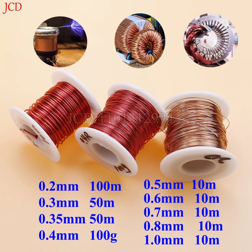 miedziany drut lakierowany 0,2 mm -1,0 mm Kabel Drut miedziany Drut magnetyczny Emaliowany drut miedziany Cewka Drut miedziany