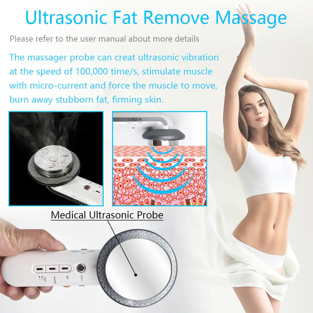 3 in 1 Facial Lifting EMS Infrared Ultrasonic Body Massager Device Ultrasound Slimming Fat Burner Cavitation Face Beauty Machine