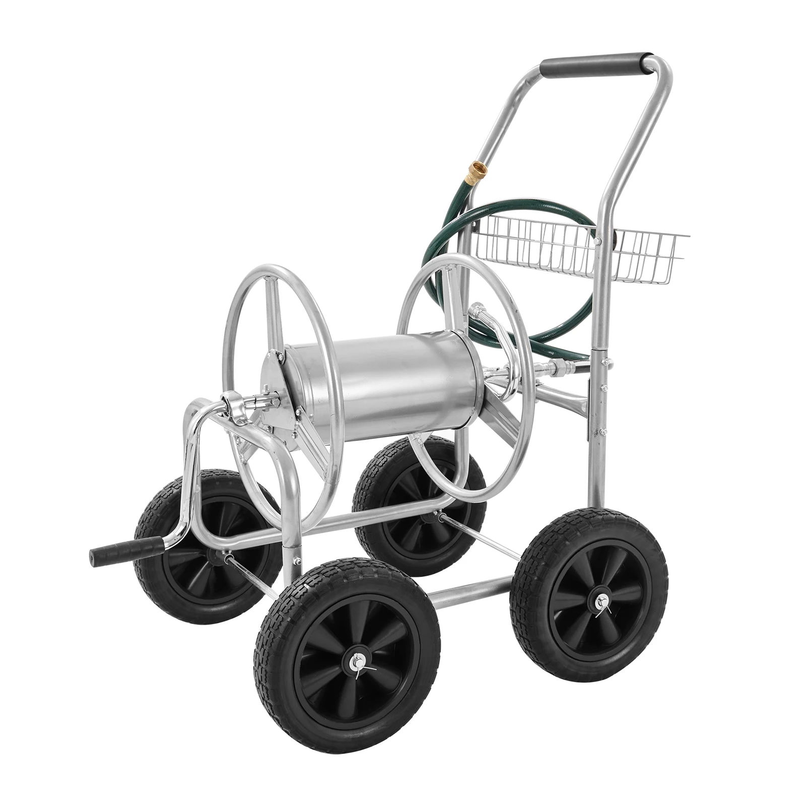 VEVOR Hose Reel Cart300 ft 5/8’’ Hose Garden Water Hose Carts Mobile Tools  with Storage Basket for Garden Yard Lawn