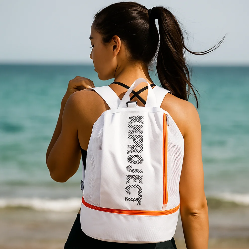 

Dry Wet Swimming Mesh Backpack Shoes Pocket Breathable Drawstring Beach Rucksack Clear Large Capacity Cycling Storage Bag