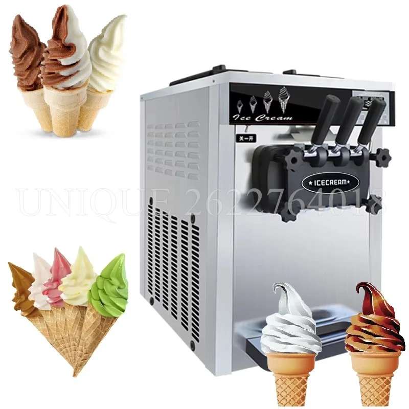 

18~22L/H 110V 220V Professional Commercial Automatic Ice Cream Machine Maker 3 Flavor Soft Serve Ice Cream Machine