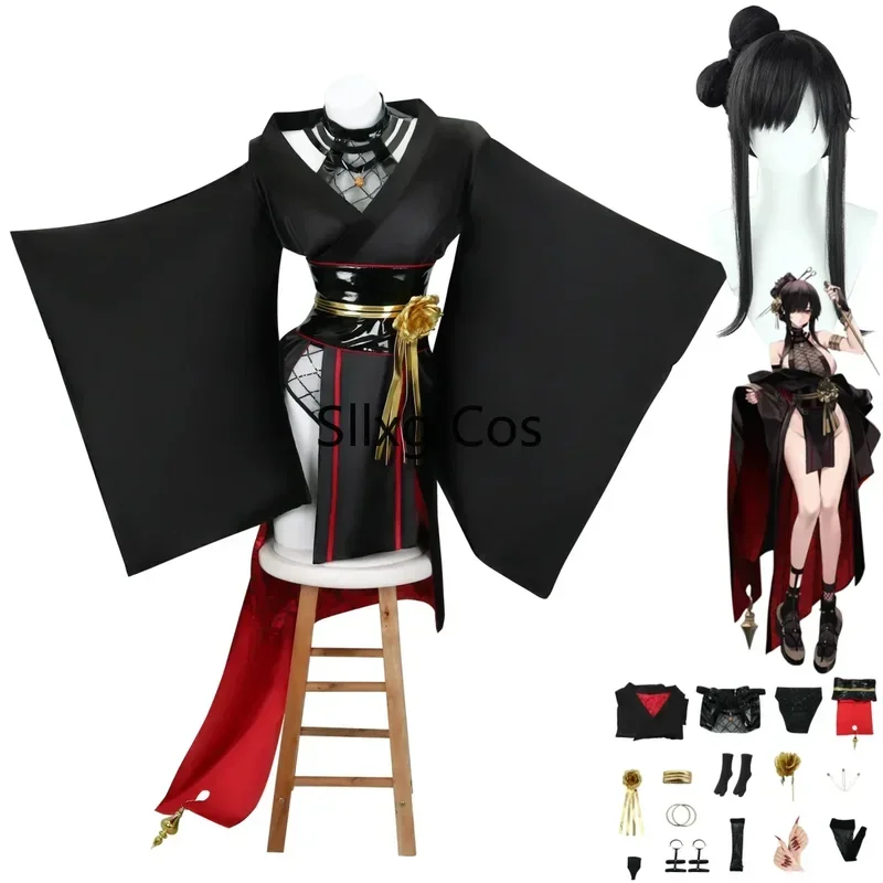 FC6Anime SPY×FAMILY Yor Forger Yor Briar Cosplay Costume Thorn Princess Wig Black Ninja Kimono Cloak Shorts Woman Sexy Part@FC8！