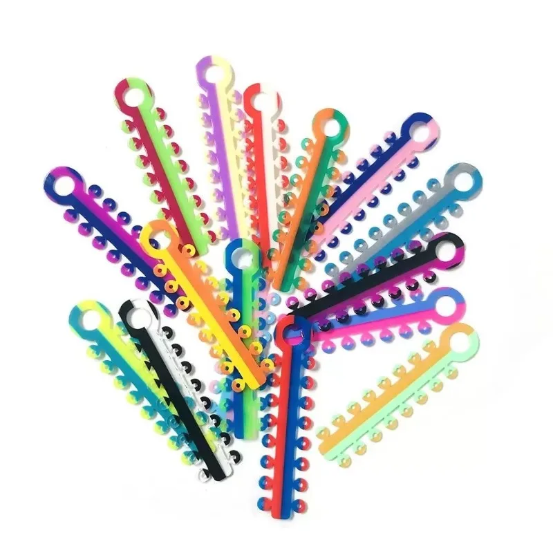 2 Color Combo Orthodontics Braces Ligature Ties 20 Sticks Lab Elastic Rubber Bands