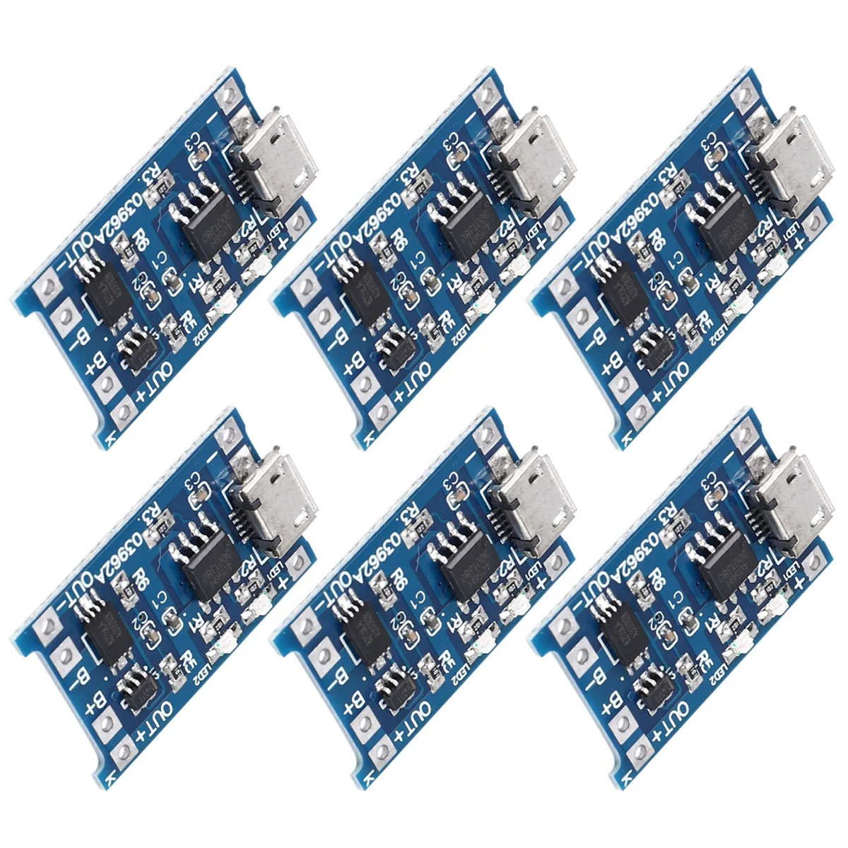 6 stks voor TP4056 Lader Module met 18650 Batterij Bescherming BMS 5 V Micro-USB 1A Opladen Board voor 18650