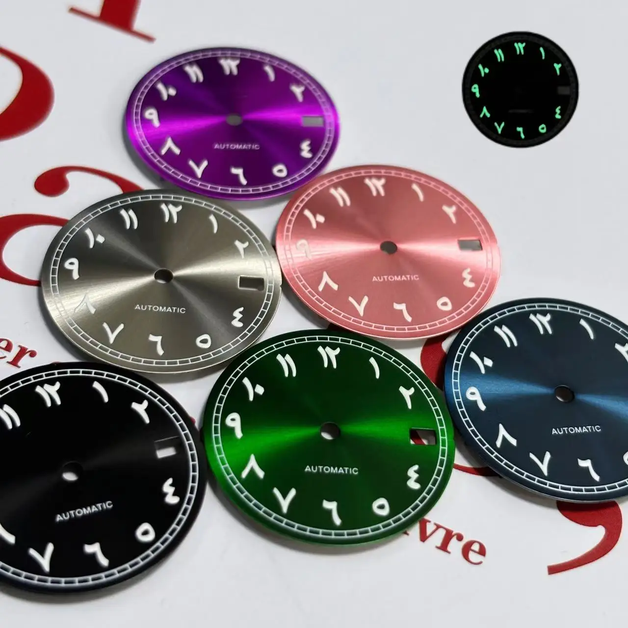 

28.5mm S Logo Dial Suitable For NH35 NH36 Movement Green Luminous dial Watch Accessorie man's watch
