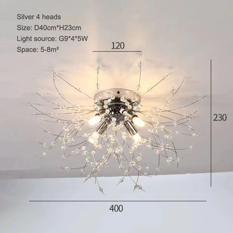 Nordic Kristallen Kroonluchter Moderne Paardebloem Kroonluchter Plafondlamp Woonkamer Slaapkamer Eetkamer Interieur Decoratieve Lamp