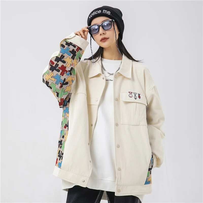 Women\'s Autumn Demi-season Jacket for Women Flocking Letter Novelties 2022 Trend Mens Designer Clothes Korean Fashion Streetwear