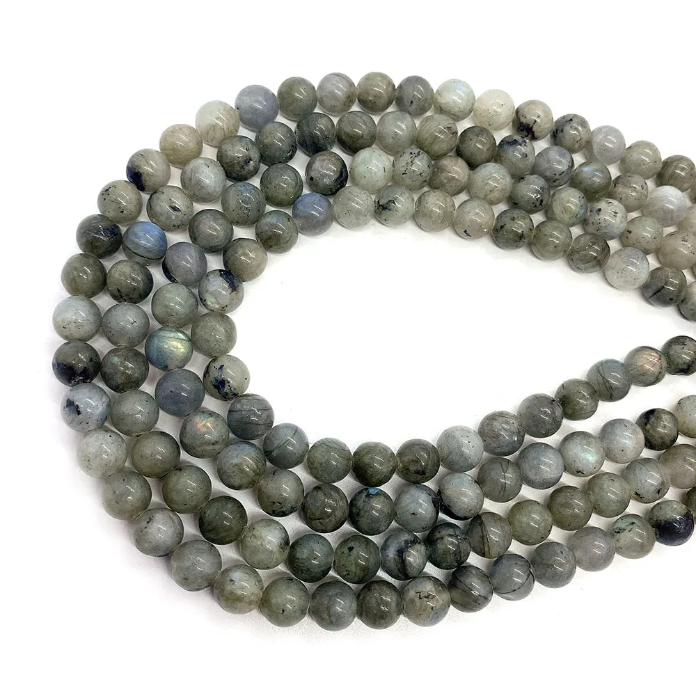فلاش اللابرادوريت الطبيعي الخرز 6/8/10 مللي متر الجولة مصقول فضفاض الخرز الإكسسوار 1 ستراند ل قلادة سوار صنع المجوهرات