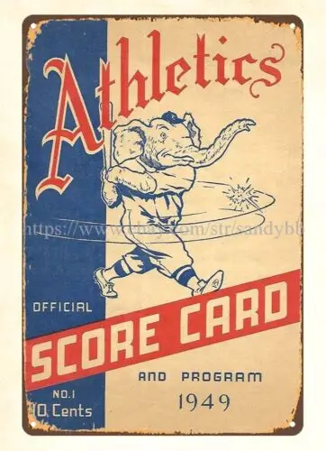 1949 baseball 's- score card metal tin sign ideas wall art