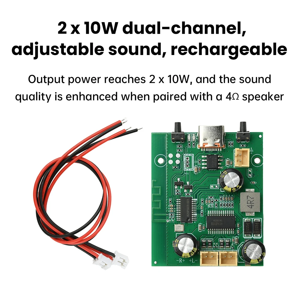 10W + 10W 2.0 Kanaals Digitale Stereo Geluid Eindversterker Board TWS 2*10W Bluetooth Module DC5V 3.7V Versterkers AMP