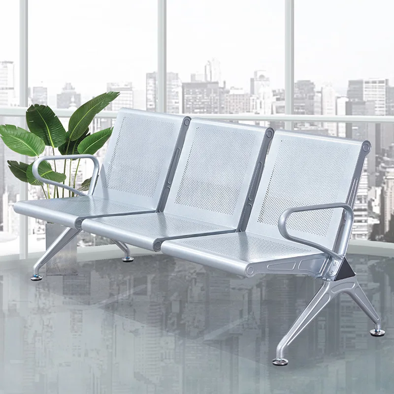 

Stainless steel seat station lounge chair shopping mall chair rest, airport row chair