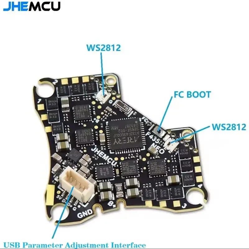 JHEMCU F435 NEO 1S AIO フライトコントロール 4-in-1 統合 5A ESC Dshot300 外部 TYPE-C ボード付き RC FPV ドローン用