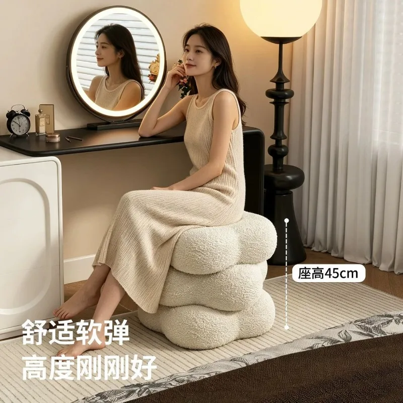 Cloud stool, can change shoes, rest, dress, multi-scene home living room bedroom creative small stool